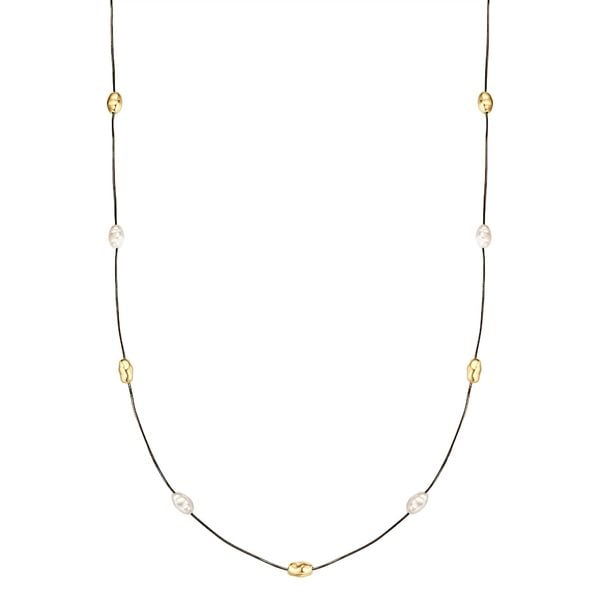 Yokoamii Naszyjnik z pozlacanego mosiadzu z Perla (synth.) Naszyjniki 1 ct Damski. Białe naszyjniki Yokoamii, z perłą, pozłacane. Za 189,99 zł.