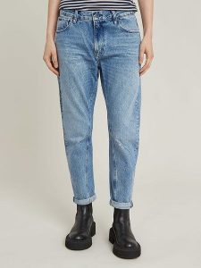 G-Star Dżinsy - Boyfriend fit - w kolorze niebieskim rozmiar: W28/L32. Niebieskie jeansy G-Star, z aplikacjami, z bawełny. Za 232,78 zł.