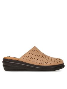 Go Soft Klapki LA3J7701-7 Beżowy. Brązowe klapki Go Soft, bez wzorów, z materiału, bez obcasa. Za 119,99 zł.