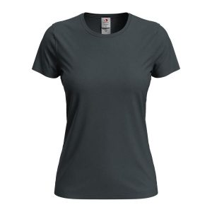 Koszulka Damska Classic Heather Organic Fitted T-shirt. Szare bluzki STEDMAN, xs, bez wzorów, bez kołnierzyka, bez ramiączek. Za 46,99 zł.