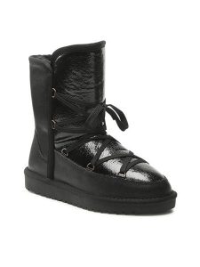 Lasocki Botki WFA1634-11Z Czarny. Czarne botki Lasocki, bez wzorów, ze skóry, bez obcasa, na płaskiej podeszwie, bez zapięcia. Za 199,99 zł.