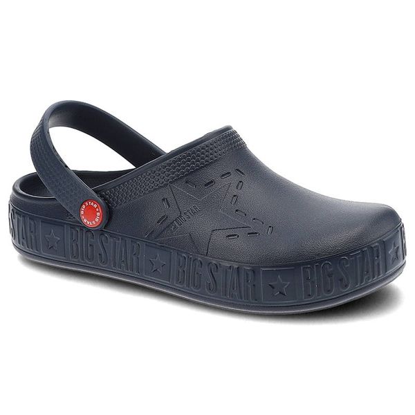 Niebieskie Klapki Big Star Wodoodporne Buty Damskie. Niebieskie klapki Big Star, bez wzorów, bez obcasa. Za 69,99 zł.