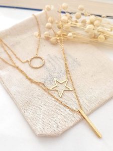 Atelier MIU Pozłacany naszyjnik z elementami ozdobnymi - dł. 55 cm rozmiar: onesize. Żółte naszyjniki Atelier MIU, pozłacane. Za 57,20 zł.