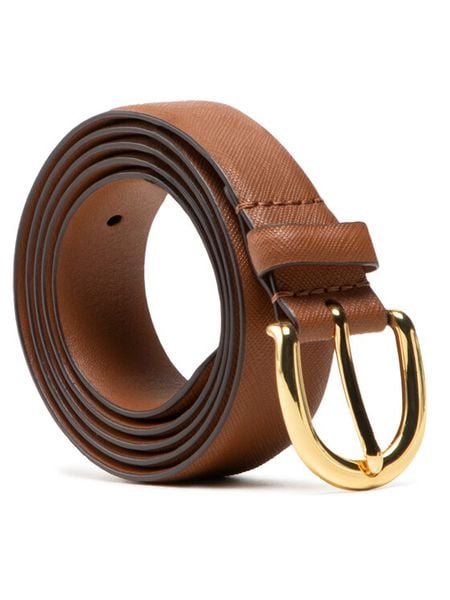 Lauren Ralph Lauren Pasek Damski Charm Classc 412802952005 Brązowy. Brązowe paski Lauren Ralph Lauren, bez wzorów, ze skóry. Za 239,99 zł.