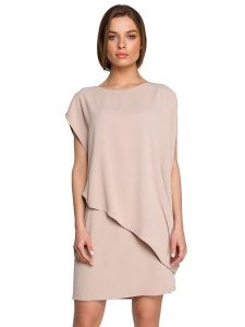 Stylove Sukienka w kolorze beżowym rozmiar: M. Brązowe sukienki Stylove, na co dzień, m, bez wzorów, bez kołnierzyka, bez ramiączek, mini, proste. Za 219,60 zł.