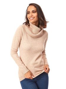 Soft Cashmere Golf w kolorze beżowym rozmiar: 38/40. Brązowe golfy Soft Cashmere, bez wzorów, z kaszmiru. Za 158,10 zł.