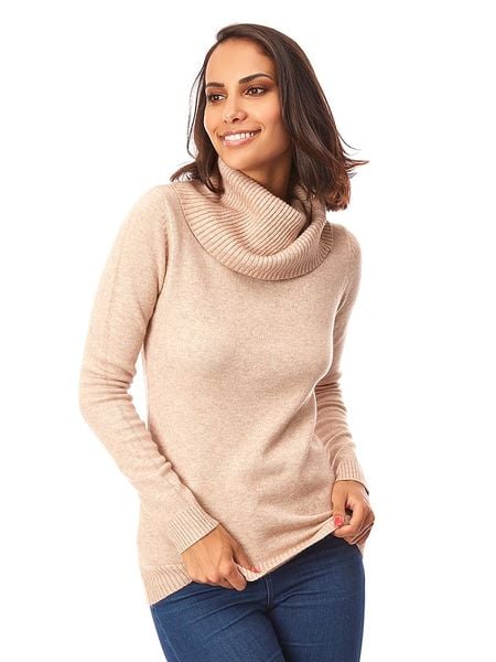 Soft Cashmere Golf w kolorze beżowym rozmiar: 38/40. Brązowe golfy Soft Cashmere, bez wzorów, z kaszmiru. Za 143,95 zł.