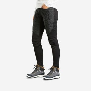 Legginsy turystyczne damskie Quechua SH500 mountain hydrofobowe. Czarne legginsy QUECHUA, bez wzorów, z tkaniny. W wyprzedaży za 149,99 zł.