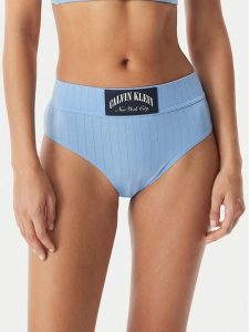 Calvin Klein Underwear Figi klasyczne z wysokim stanem LV00QF8713 Niebieski. Niebieskie figi Calvin Klein Underwear, bez wzorów, z bawełny. Za 119,99 zł.