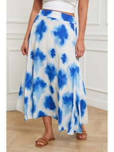 Plus Size Company Spódnica w kolorze niebiesko-białym rozmiar: 46. Białe spódnice Plus Size Company, plus size, bez wzorów, z wiskozy, klasyczne, plus size, maxi. Za 83,42 zł.
