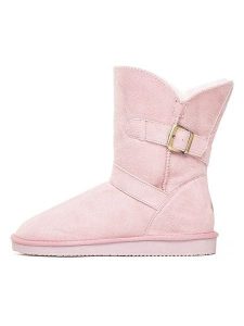 ISLAND BOOT Kozaki zimowe "Eveline" w kolorze jasnoróżowym rozmiar: 38. Różowe botki Island Boot, na zimę, bez wzorów, z materiału, bez obcasa, bez zapięcia. Za 114,17 zł.