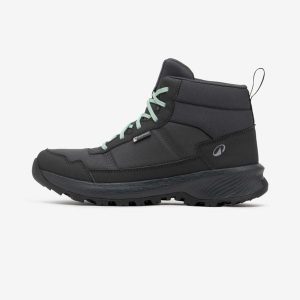 Buty turystyczne damskie Quechua NH100 mid wodoodporne. Niebieskie buty trekkingowe QUECHUA, bez zapięcia. Za 169,99 zł.