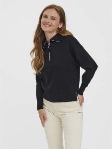 Vero Moda Sweter "Saba" w kolorze czarnym rozmiar: XL. Czarne swetry oversize Vero Moda, xl, bez wzorów, ze splotem, bez ramiączek. Za 87,81 zł.