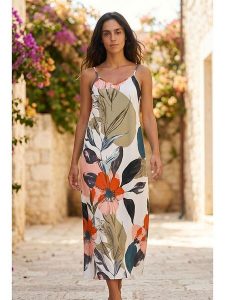 SOULSHAE Sukienka w kolorze białym ze wzorem rozmiar: L/XL. Białe sukienki SOULSHAE, l, bez wzorów, bez kołnierzyka, bez ramiączek, maxi. Za 149,95 zł.