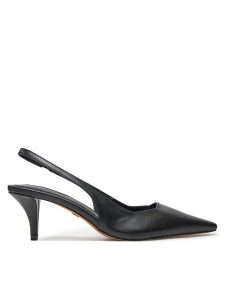 Nine West Czółenka WFA3377-1 Czarny. Czarne czółenka Nine West, bez wzorów, ze skóry, bez obcasa, bez zapięcia. Za 149,99 zł.