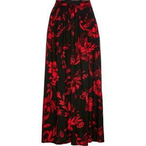 Spódnica maxi z wiskozy z wygodnym ściągaczem w talii z wiązanym paskiem. Niebieskie spódnice bonprix, bez wzorów, z wiskozy, maxi. Za 94,99 zł.