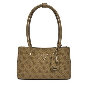 Torebka Guess. Brązowe listonoszki Guess, z aplikacjami, bez dodatków. Za 544,99 zł.