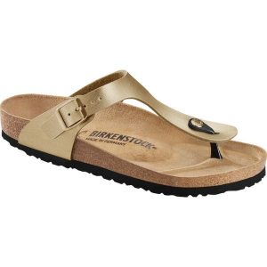 Japonki damskie Birkenstock Gizeh. Żółte klapki Birkenstock, bez wzorów, z materiału, bez obcasa. Za 441,00 zł.