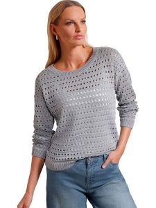 Heine Sweter w kolorze szarym rozmiar: 48. Szare swetry oversize Heine, bez wzorów, bez ramiączek. Za 104,99 zł.