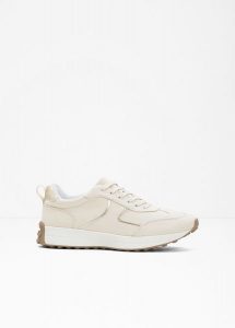 Sneakersy z metalicznymi detalami. Brązowe buty sportowe bonprix, bez wzorów, bez zapięcia. Za 124,99 zł.