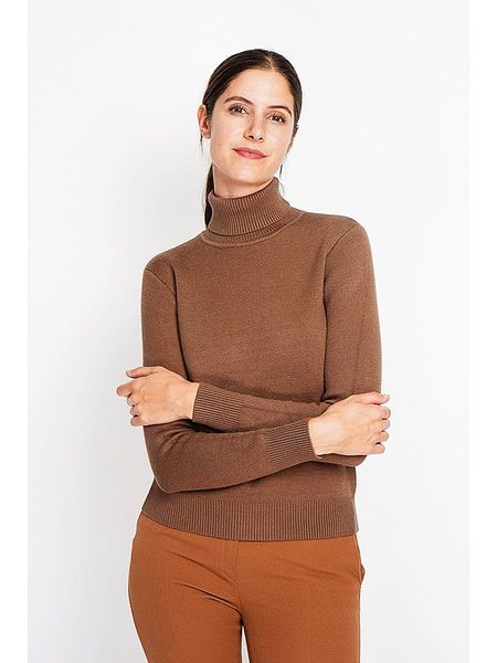 ASSUILI Golf w kolorze brązowym rozmiar: 40. Brązowe golfy Assuili, bez wzorów. Za 153,34 zł.