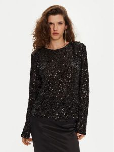 Bruuns Bazaar Bluzka Casi BBW4193 Czarny Regular Fit. Czarne bluzki Bruuns Bazaar, m, bez wzorów, z syntetyku, bez kołnierzyka, bez ramiączek. Za 329,99 zł.