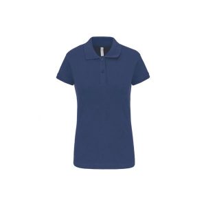 Damska koszulka polo Kariban Brooke. Fioletowe bluzki KARIBAN, bez wzorów, eleganckie, bez kołnierzyka, bez ramiączek. Za 98,50 zł.