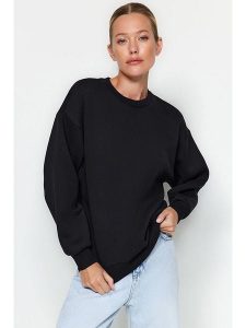 Trendyol Bluza w kolorze czarnym rozmiar: XS. Czarne bluzy Trendyol, xs, bez wzorów, z bawełny, bez kaptura. Za 60,99 zł.