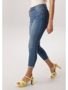 Aniston Dżinsy - Skinny fit - w kolorze niebieskim rozmiar: 46. Niebieskie jeansy Aniston, bez wzorów. Za 87,81 zł.