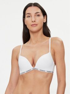 Guess Biustonosz bezfiszbinowy O3YC02 KBS50 Biały. Białe biustonosze Guess, z aplikacjami, z syntetyku. Za 219,99 zł.