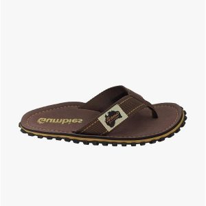 Japonki GUMBIES ISLANDER FLIP-FLOPS UNISEX. Brązowe klapki Gumbies, bez wzorów, bez obcasa. Za 94,99 zł.