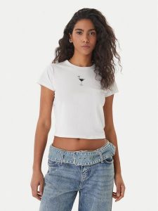 HUGO T-Shirt Dichroma_B 50560769 Écru Slim Fit. T-shirty Hugo, s, bez wzorów, z bawełny, bez kołnierzyka, bez ramiączek. Za 199,99 zł.