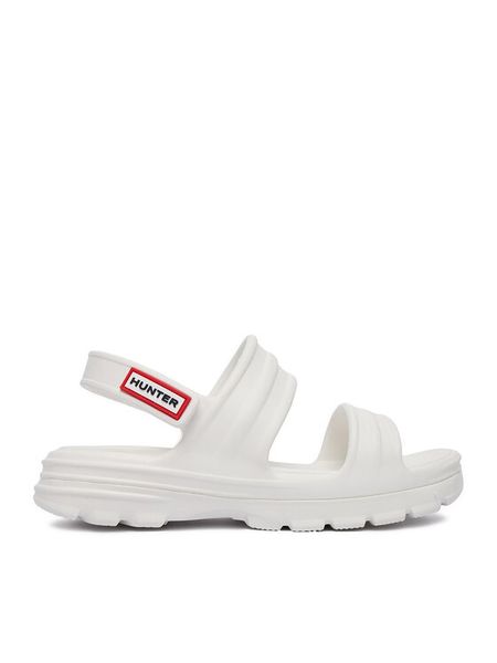 Hunter Sandały HUN8761 Biały. Białe sandały Hunter, bez wzorów, z syntetyku, bez obcasa, na płaskiej podeszwie, bez zapięcia. Za 139,99 zł.