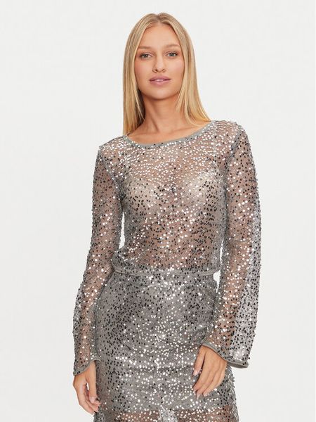 Noisy May Bluzka Paila 27032022 Srebrny Relaxed Fit. Szare bluzki Noisy may, s, bez wzorów, z syntetyku, bez kołnierzyka, bez ramiączek. Za 99,99 zł.