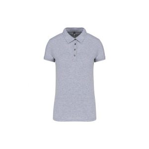 Damska koszulka polo z dżerseju Kariban. Szare bluzki KARIBAN, bez wzorów, z dżerseju, eleganckie, bez kołnierzyka, bez ramiączek. Za 118,00 zł.