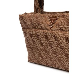 Torebka Guess. Brązowe kuferki Guess, z aplikacjami, bez dodatków. Za 324,99 zł.