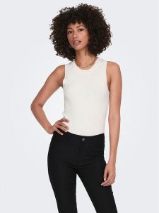 JDY Top Aya 15287501 Biały Slim Fit. Białe topy JDY, xl, bez wzorów, z wiskozy, bez kołnierzyka, bez ramiączek. Za 59,99 zł.