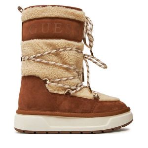 Śniegowce Guess. Brązowe buty zimowe Guess, bez obcasa, bez zapięcia. Za 709,99 zł.