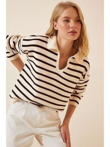 Happiness Istanbul Sweter w kolorze kremowym rozmiar: onesize. Białe swetry oversize Happiness Istanbul, bez wzorów, bez ramiączek. Za 91,34 zł.