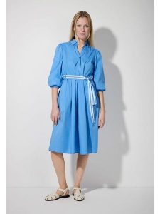 More & More Sukienka w kolorze niebieskim rozmiar: 38. Niebieskie sukienki More & More, bez wzorów, z tkaniny, bez kołnierzyka, bez ramiączek, midi. Za 195,45 zł.