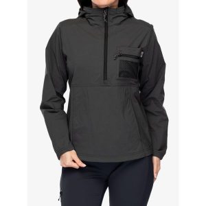 Kurtka przeciwwiatrowa damska Royal Robbins Merced Anorak. Szare kurtki ROYAL ROBBINS, bez wzorów, z softshellu, bez kaptura. Za 482,99 zł.