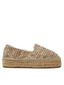 Manebi Espadryle Yucatan Double Sole Espadrilles G 1.2 D0 Beżowy. Brązowe espadryle Manebi, bez wzorów, z materiału, bez obcasa. Za 409,99 zł.