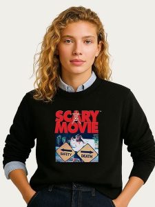 WOOOP Bluza "Scary Movie Official Safety vs Death" w kolorze czarnym rozmiar: XXL. Czarne bluzy Wooop, xxl, bez wzorów, bez kaptura. Za 108,99 zł.