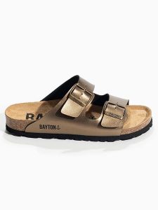 BAYTON Klapki "Atlas" w kolorze brązowym rozmiar: 37. Brązowe klapki Bayton, bez wzorów, z otwartym noskiem, bez obcasa. Za 124,11 zł.