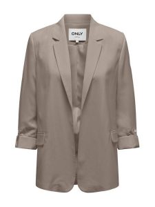 ONLY Marynarka Leila 15310948 Beżowy Loose Fit. Brązowe marynarki i żakiety ONLY, bez wzorów, z syntetyku. Za 119,99 zł.