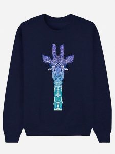WOOOP Bluza "Giraffe Mint" w kolorze granatowym rozmiar: S. Niebieskie bluzy Wooop, s, bez wzorów, z bawełny, bez kaptura. Za 88,23 zł.