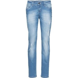 Dżinsy Boyfriend ze stretchem. Niebieskie jeansy bonprix, bez wzorów, z jeansu. Za 59,99 zł.