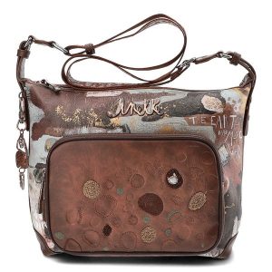 Brązowa Torebka Anekke Elegancka Listonoszka Damska. Brązowe listonoszki Anekke, z aplikacjami, z materiału, zdobione, bez dodatków. Za 369,00 zł.