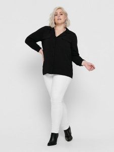 ONLY Carmakoma Dżinsy "Augusta" - Skinny fit - w kolorze białym rozmiar: 42/L30. Białe jeansy Only Carmakoma, z aplikacjami, ze skóry. Za 87,40 zł.