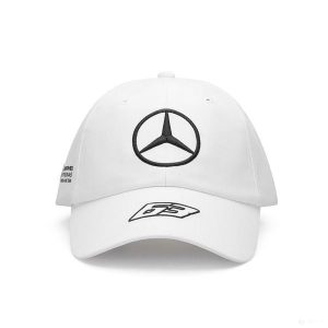 Czapka z daszkiem Mercedes-AMG Petronas F1 Team biała. Białe czapki OEM, bez wzorów, z poliesteru, eleganckie. Za 81,43 zł.